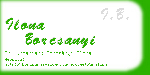 ilona borcsanyi business card